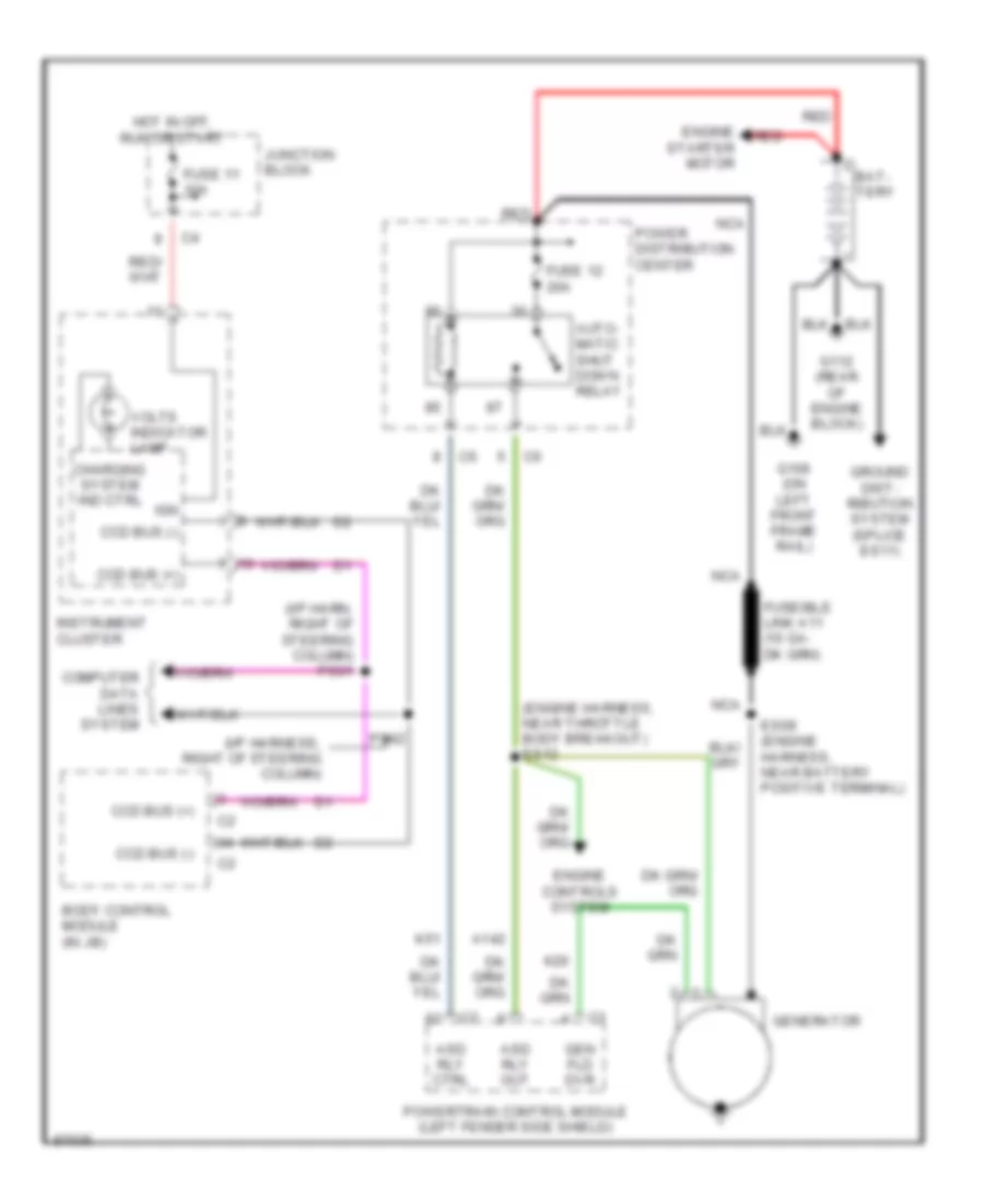 Charging Wiring Diagram for Dodge Caravan LE 1997