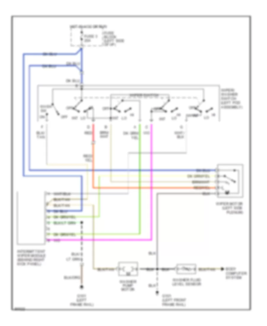 WiperWasher Wiring Diagram, Late Production for Dodge Monaco ES 1991