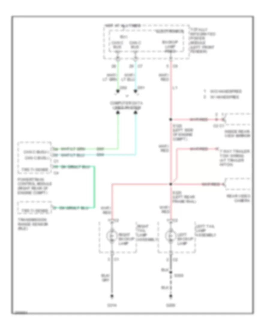 Backup Lamps Wiring Diagram for Dodge Pickup R2009 3500