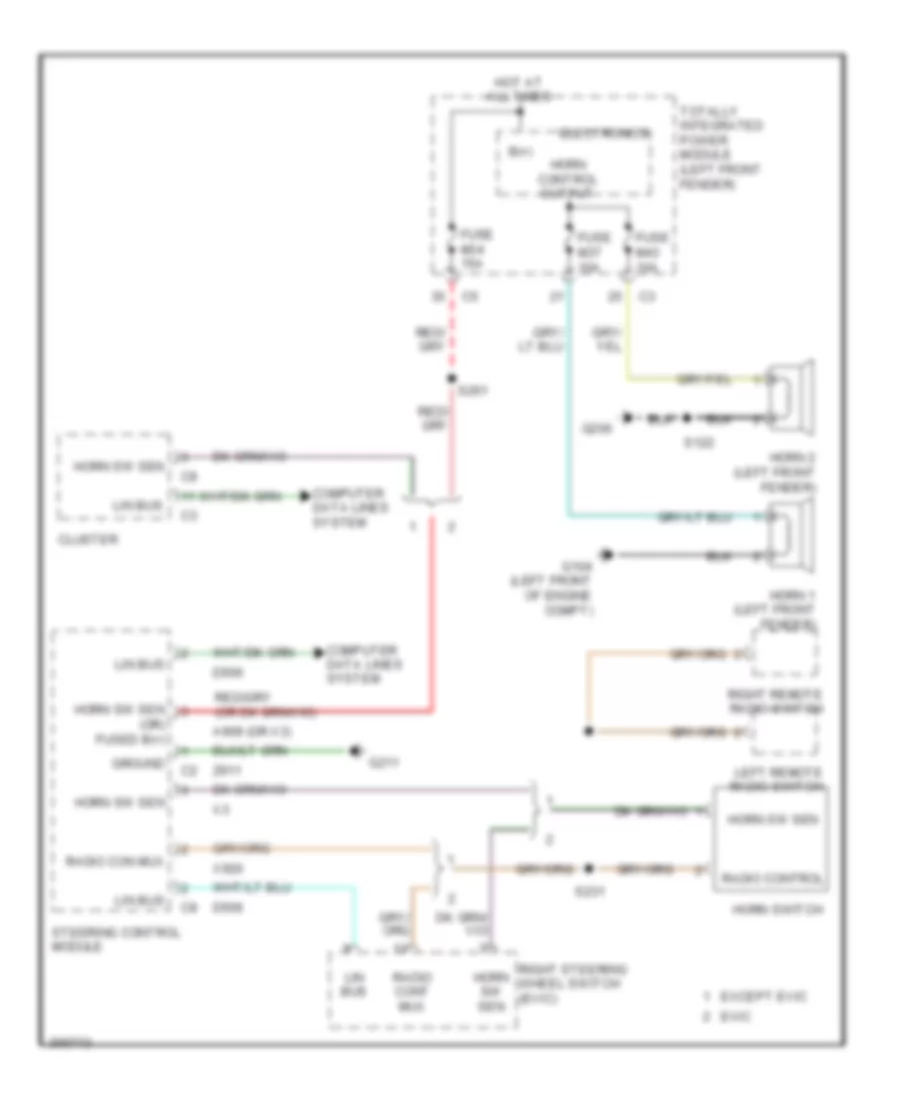 Horn Wiring Diagram for Dodge Pickup R3500 2009