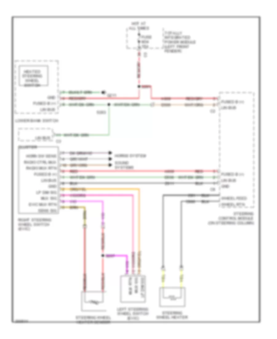 Heated Steering Wheel Wiring Diagram for Dodge Pickup R2009 3500