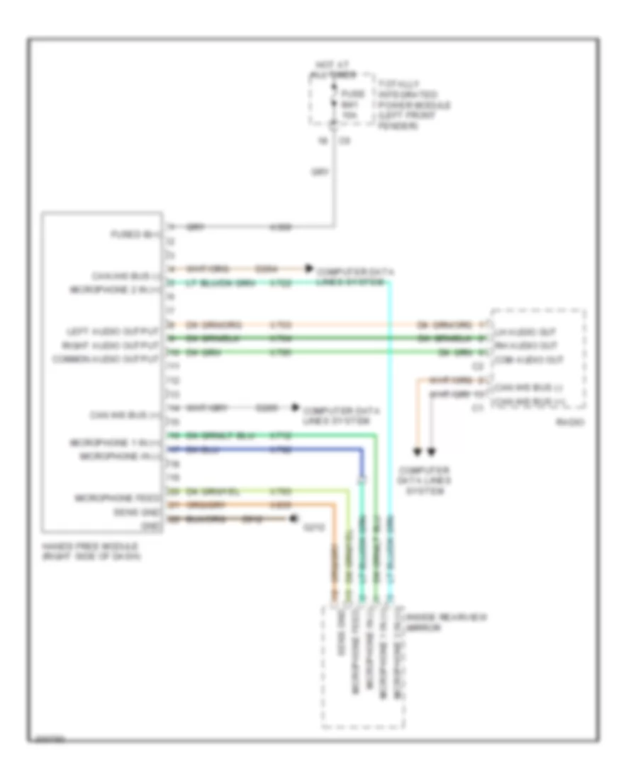 Hands Free Module Wiring Diagram for Dodge Pickup R2009 3500