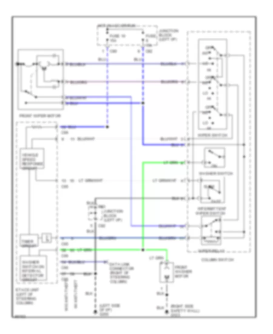 Front Wiper Washer Wiring Diagram for Dodge Stealth R T Turbo 1992