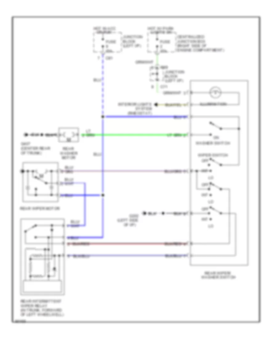 Rear WiperWasher Wiring Diagram for Dodge Stealth RT Turbo 1992