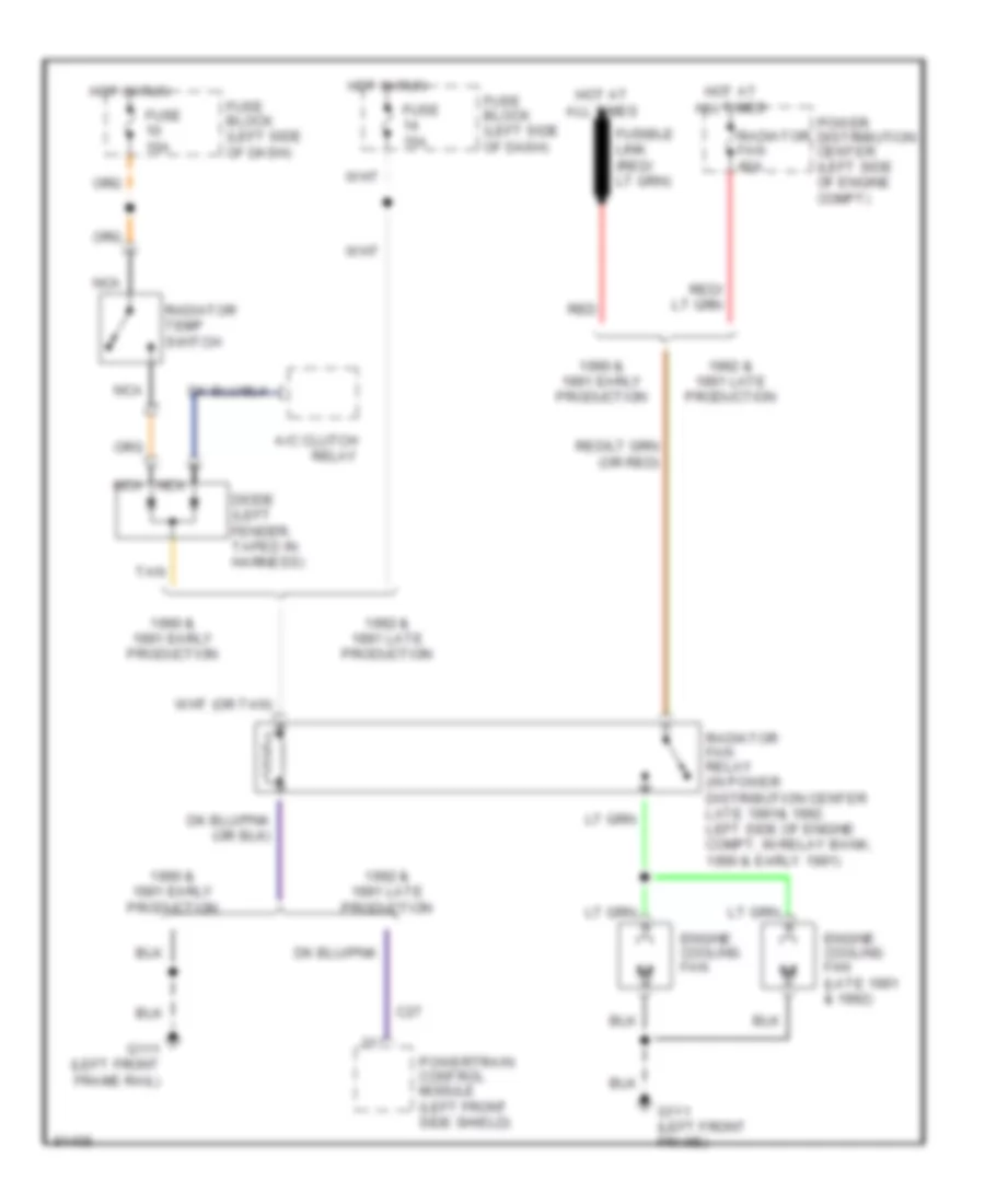 Cooling Fan Wiring Diagram for Dodge Monaco LE 1991