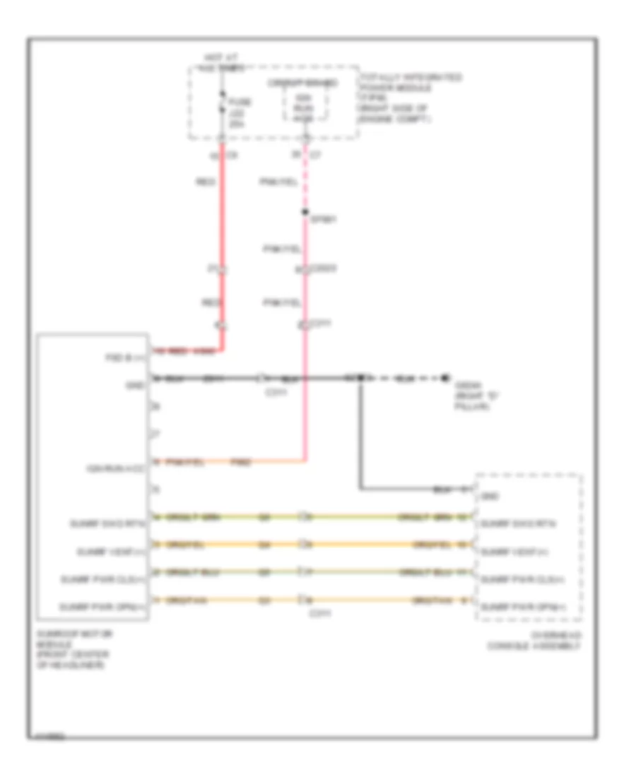 Power TopSunroof Wiring Diagram for Dodge Durango Citadel 2013