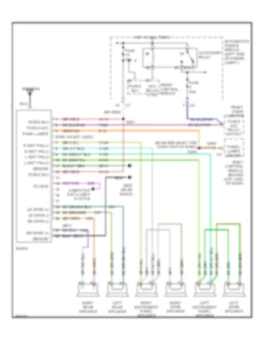 Radio Wiring Diagram Base Radio for Dodge Caravan SE 2003