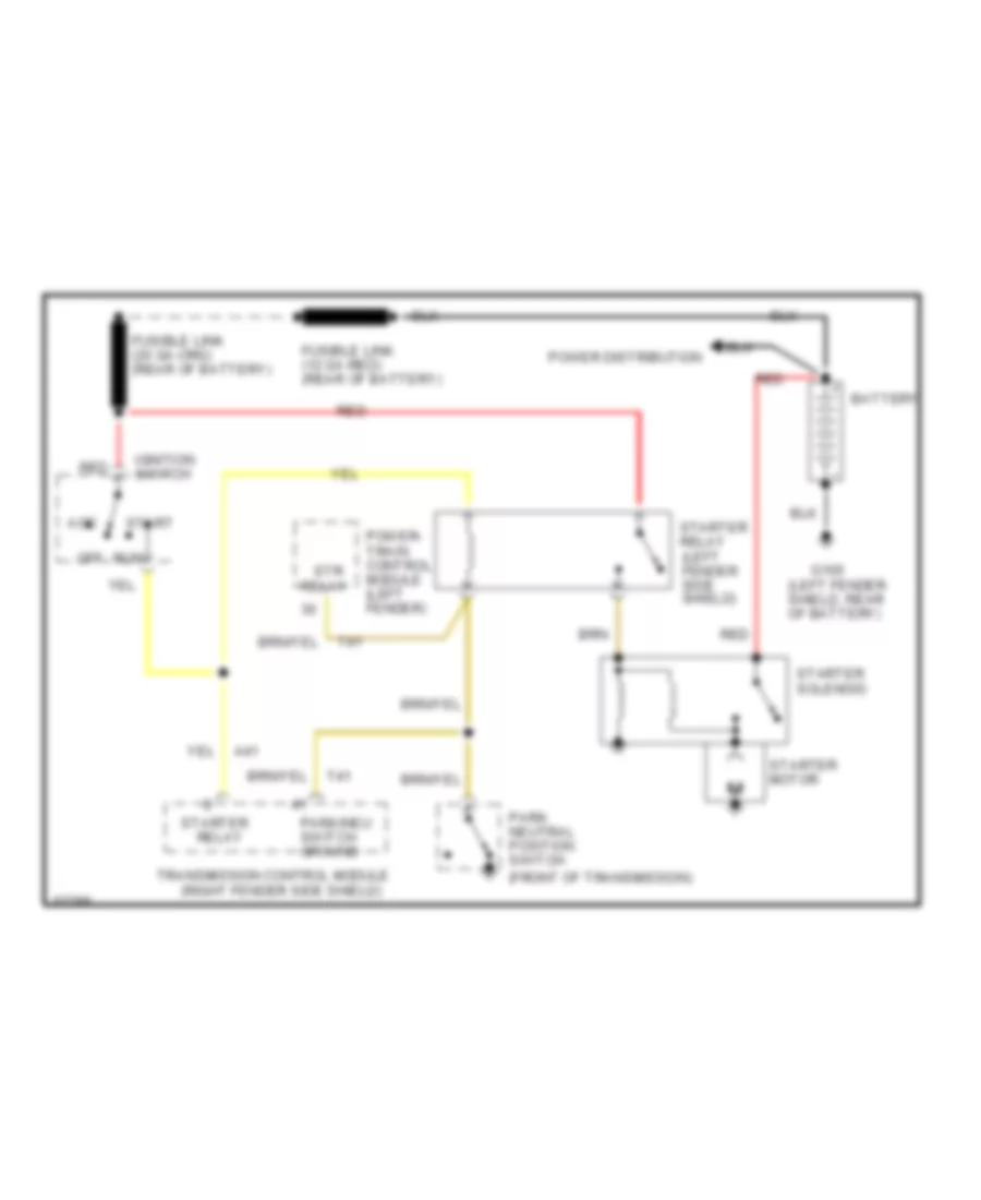 Starting Wiring Diagram, with Transmission Control Module for Dodge Spirit 1994
