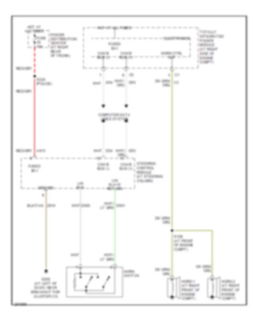 Horn Wiring Diagram Base for Dodge Charger SXT 2008