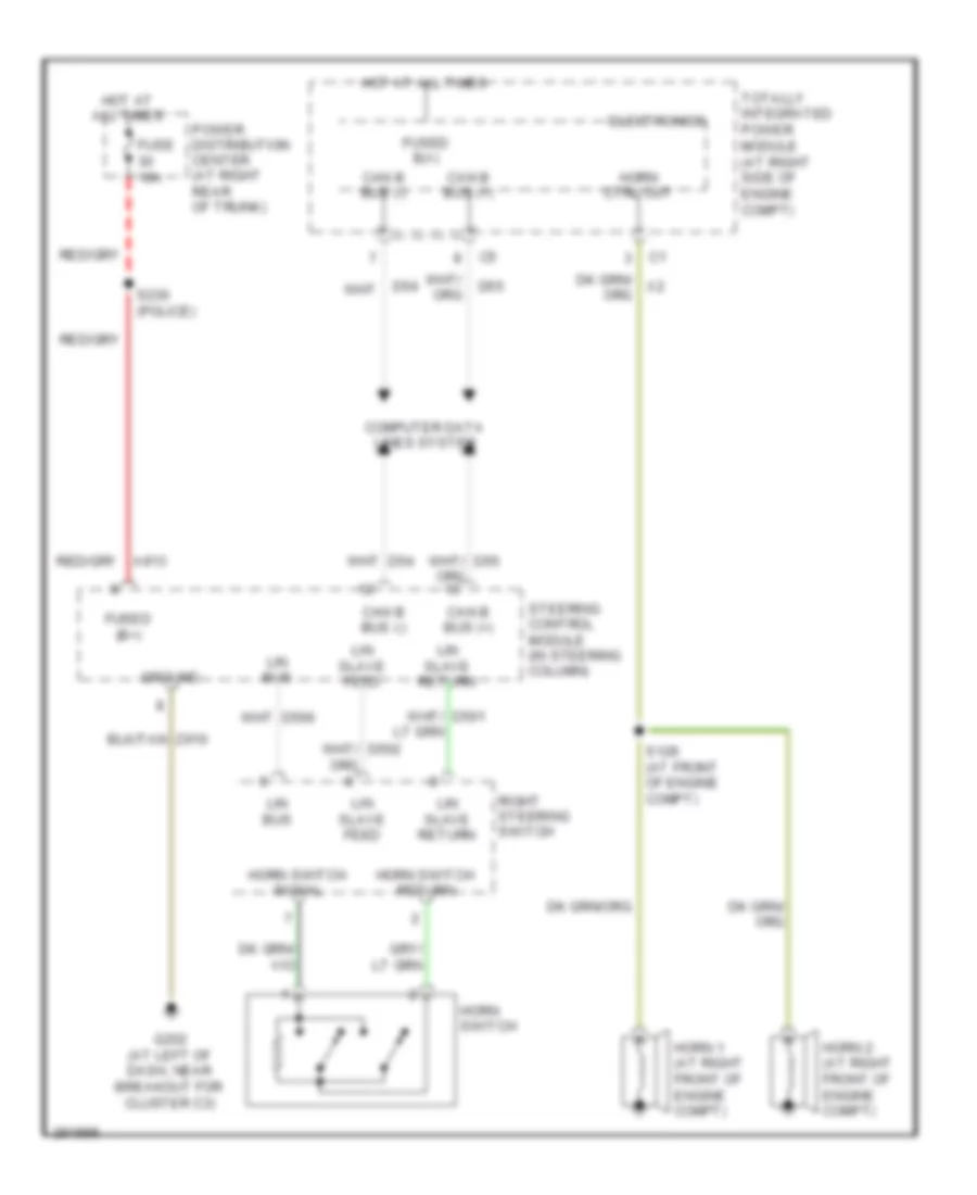 Horn Wiring Diagram, Premium for Dodge Charger SXT 2008