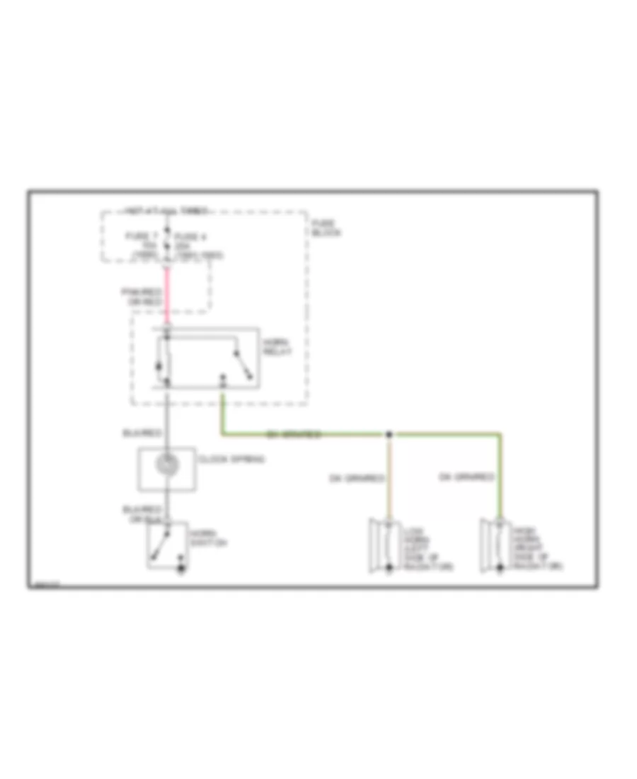 Horn Wiring Diagram for Dodge Pickup D350 1991