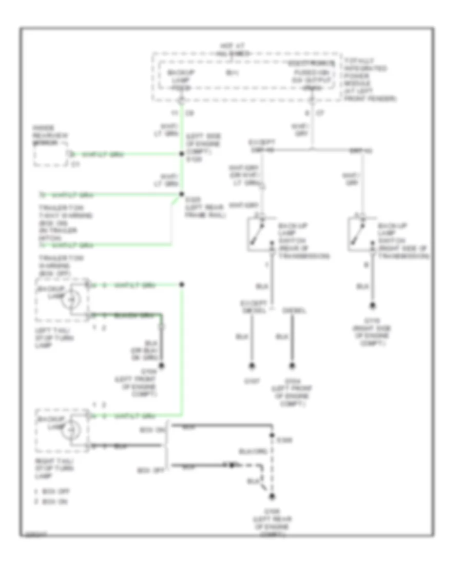 Back up Lamps Wiring Diagram for Dodge Pickup R2006 1500