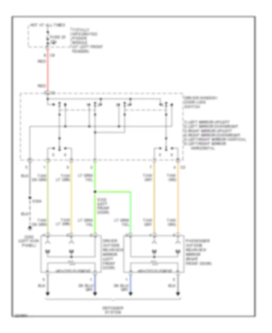 Power Mirrors Wiring Diagram for Dodge Pickup R2006 1500