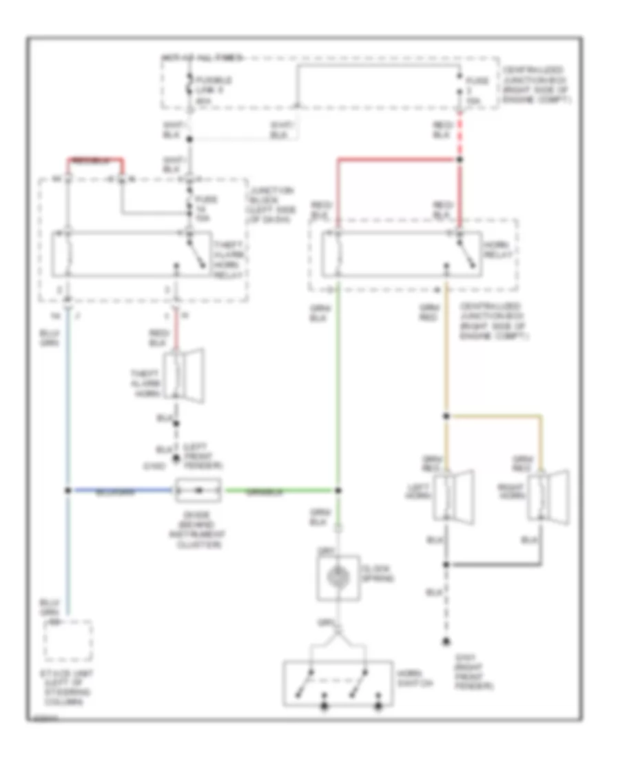 Horn Wiring Diagram with Anti theft for Dodge Stealth R T 1994