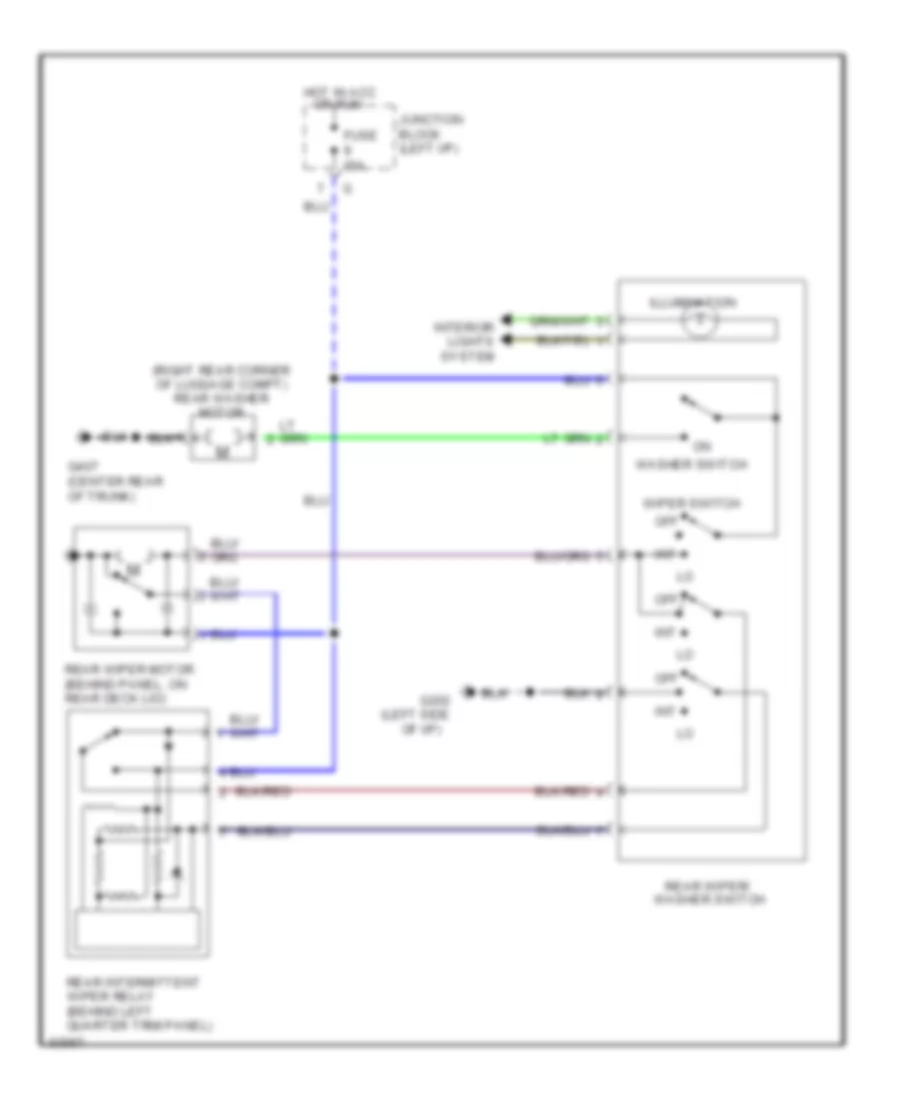 Rear Wiper Washer Wiring Diagram for Dodge Stealth R T 1994