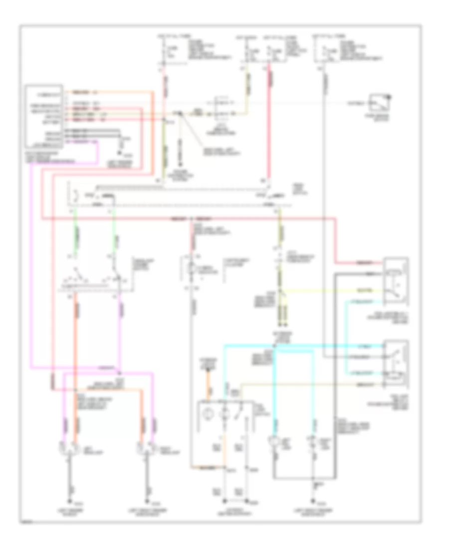 Headlamps Fog Lamps Wiring Diagram with DRL for Dodge Pickup R1997 1500