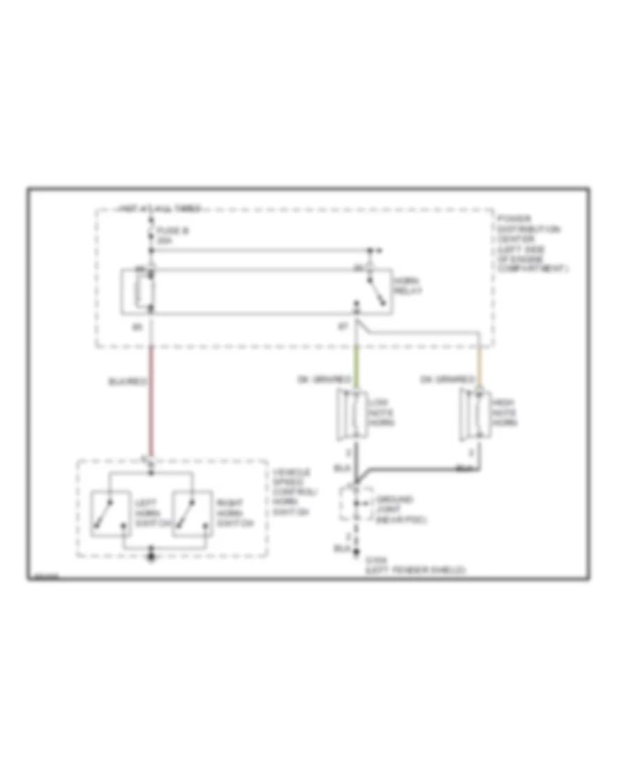 Horn Wiring Diagram for Dodge Pickup R1997 1500