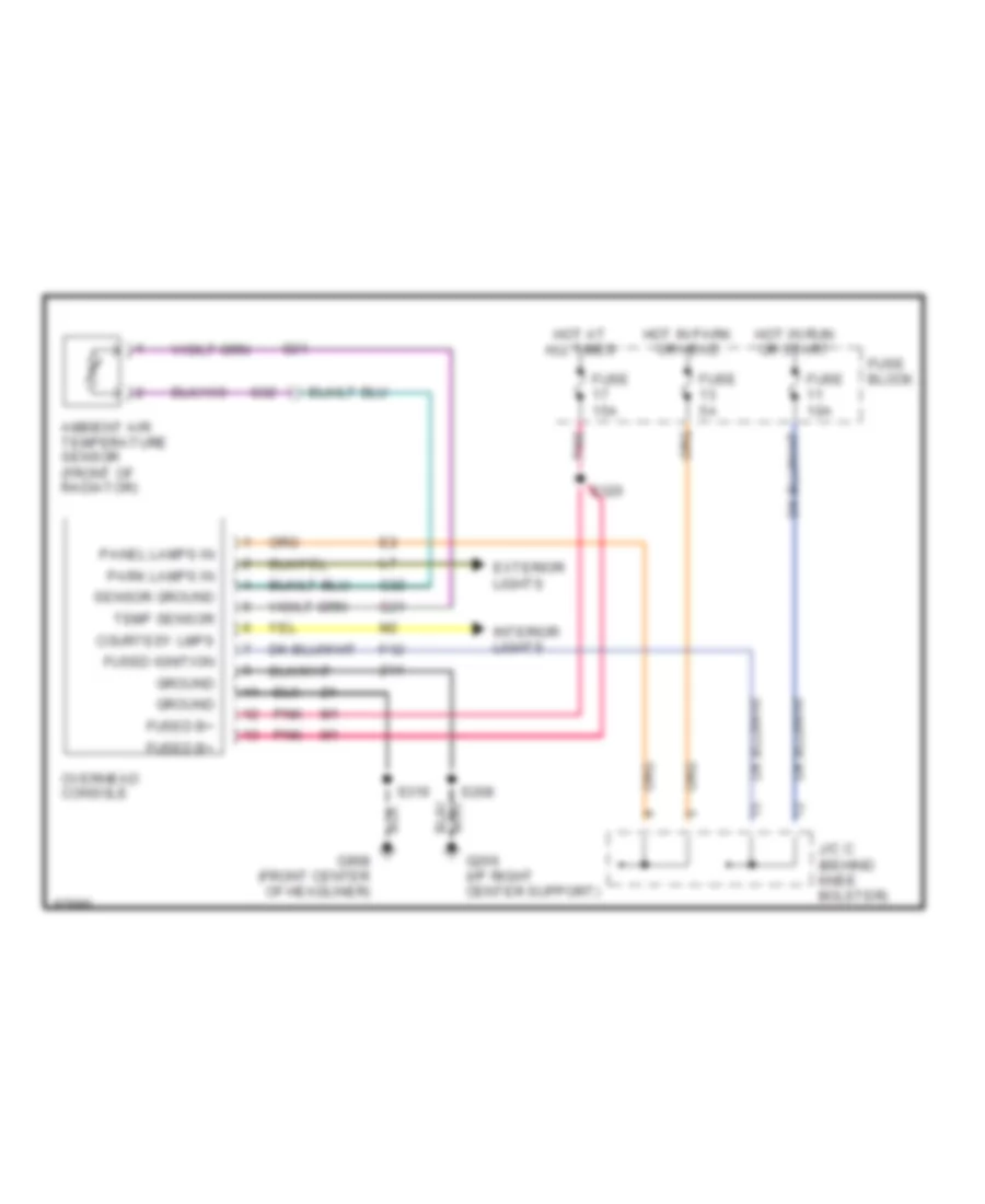 Overhead Console Wiring Diagram for Dodge Pickup R1500 1997