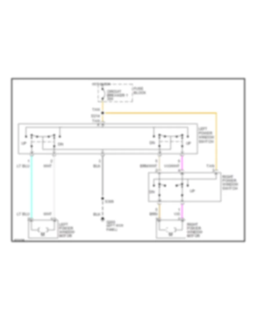 Power Window Wiring Diagram for Dodge Pickup R1500 1997