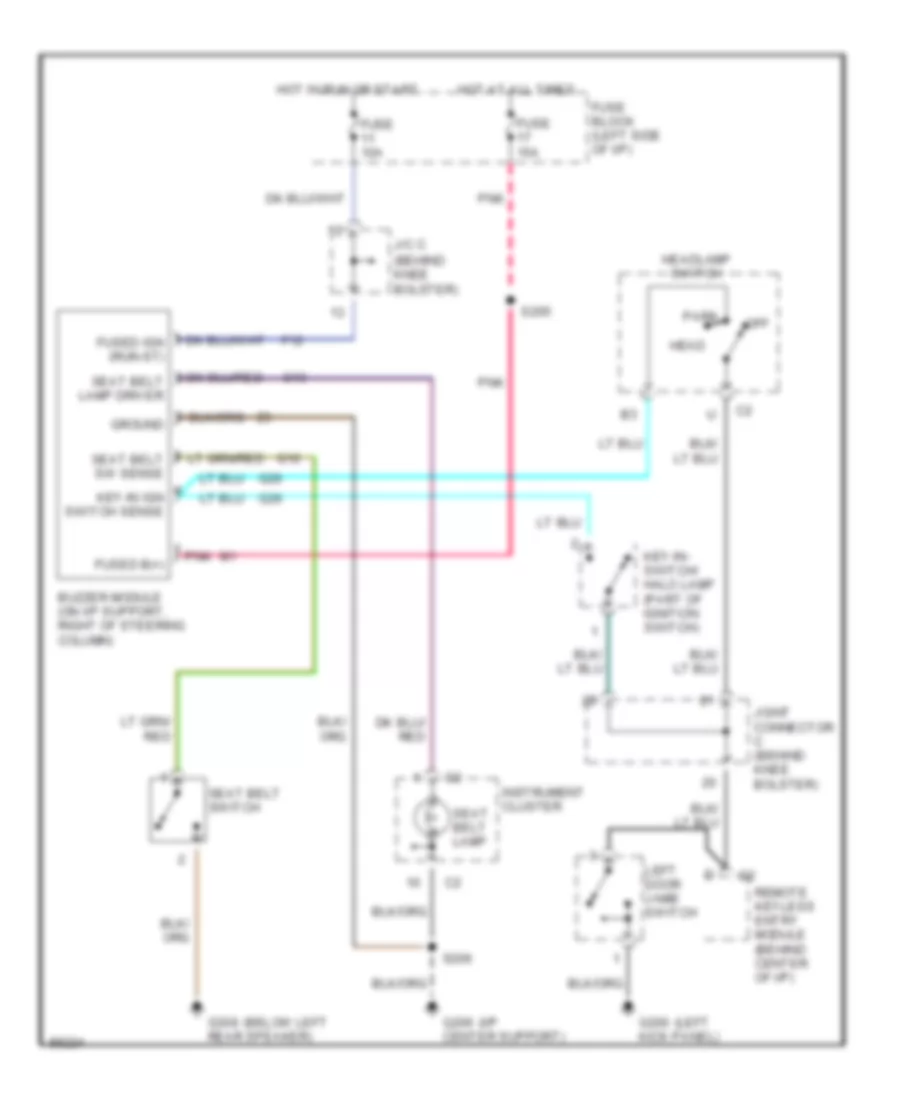 Warning System Wiring Diagrams for Dodge Pickup R1500 1997