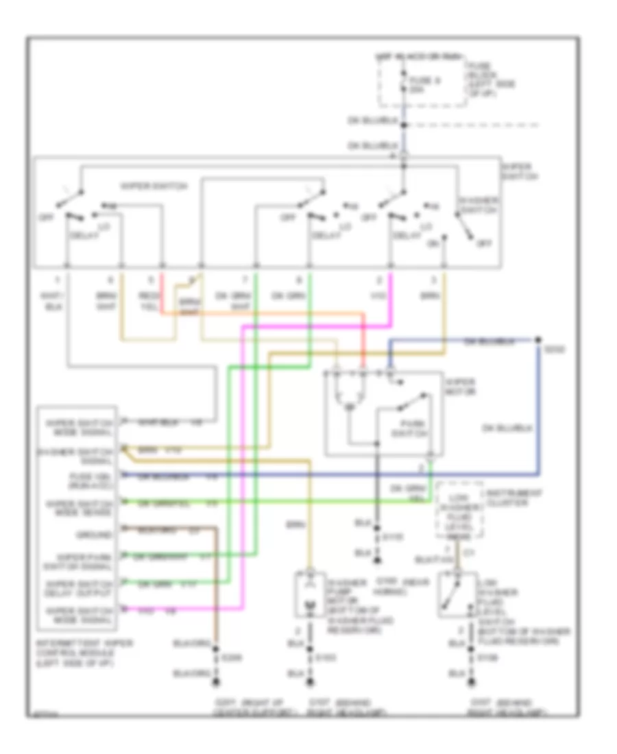 WiperWasher Wiring Diagram for Dodge Pickup R1500 1997