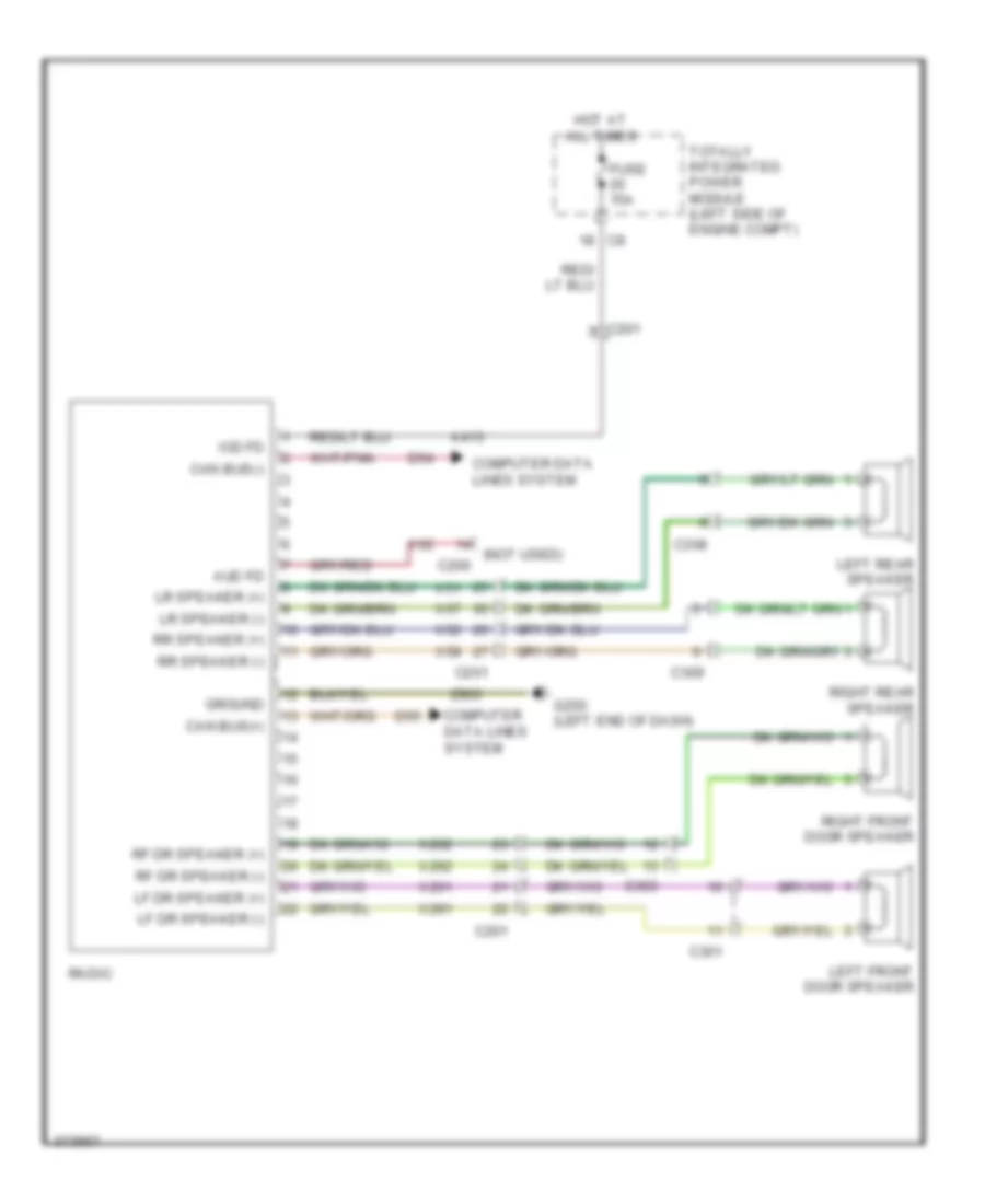 Radio Wiring Diagram Base for Dodge Caliber SXT 2012