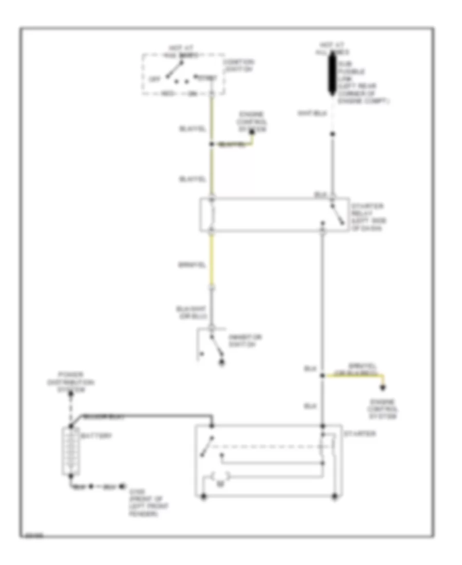Starting Wiring Diagram, with AT for Dodge Ram 50 LE 1991