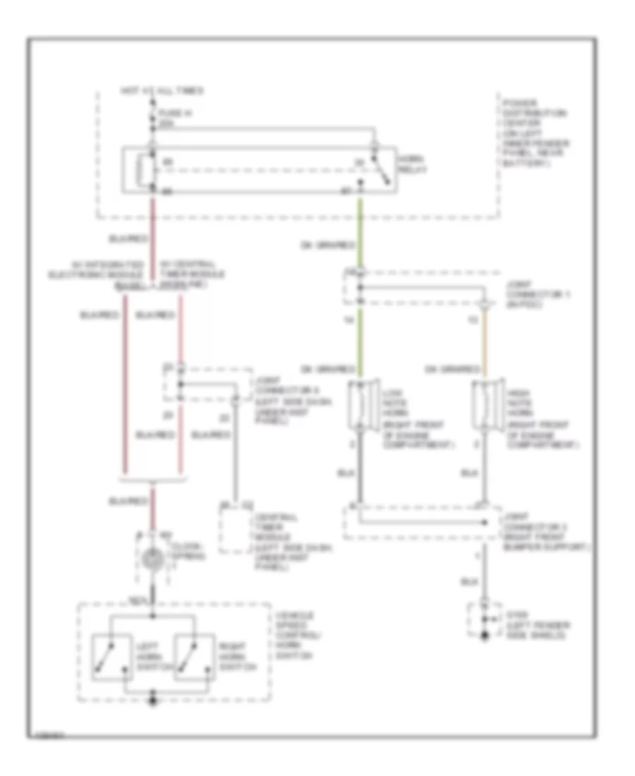 Horn Wiring Diagram for Dodge Cab  Chassis R2001 2500