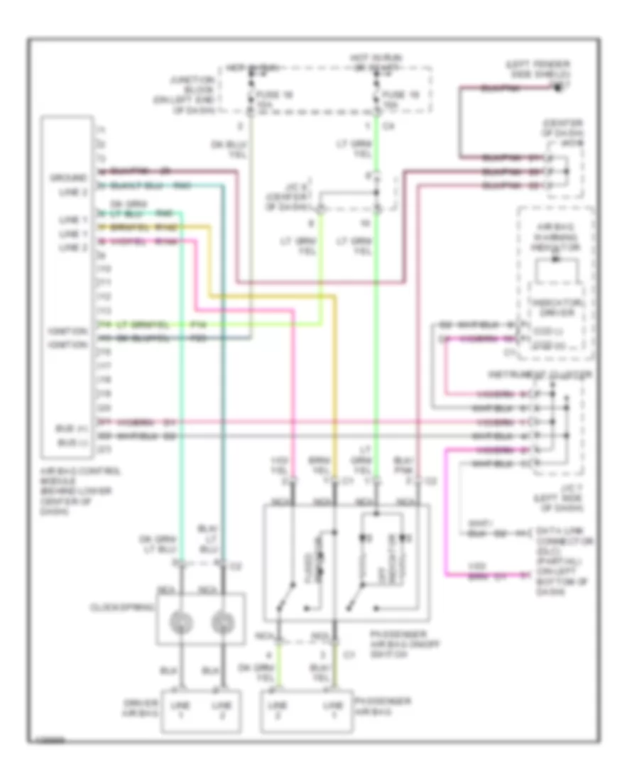 Supplemental Restraint Wiring Diagram for Dodge Cab  Chassis R2001 2500