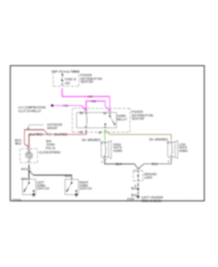 Horn Wiring Diagram for Dodge Cab  Chassis R2500 1995