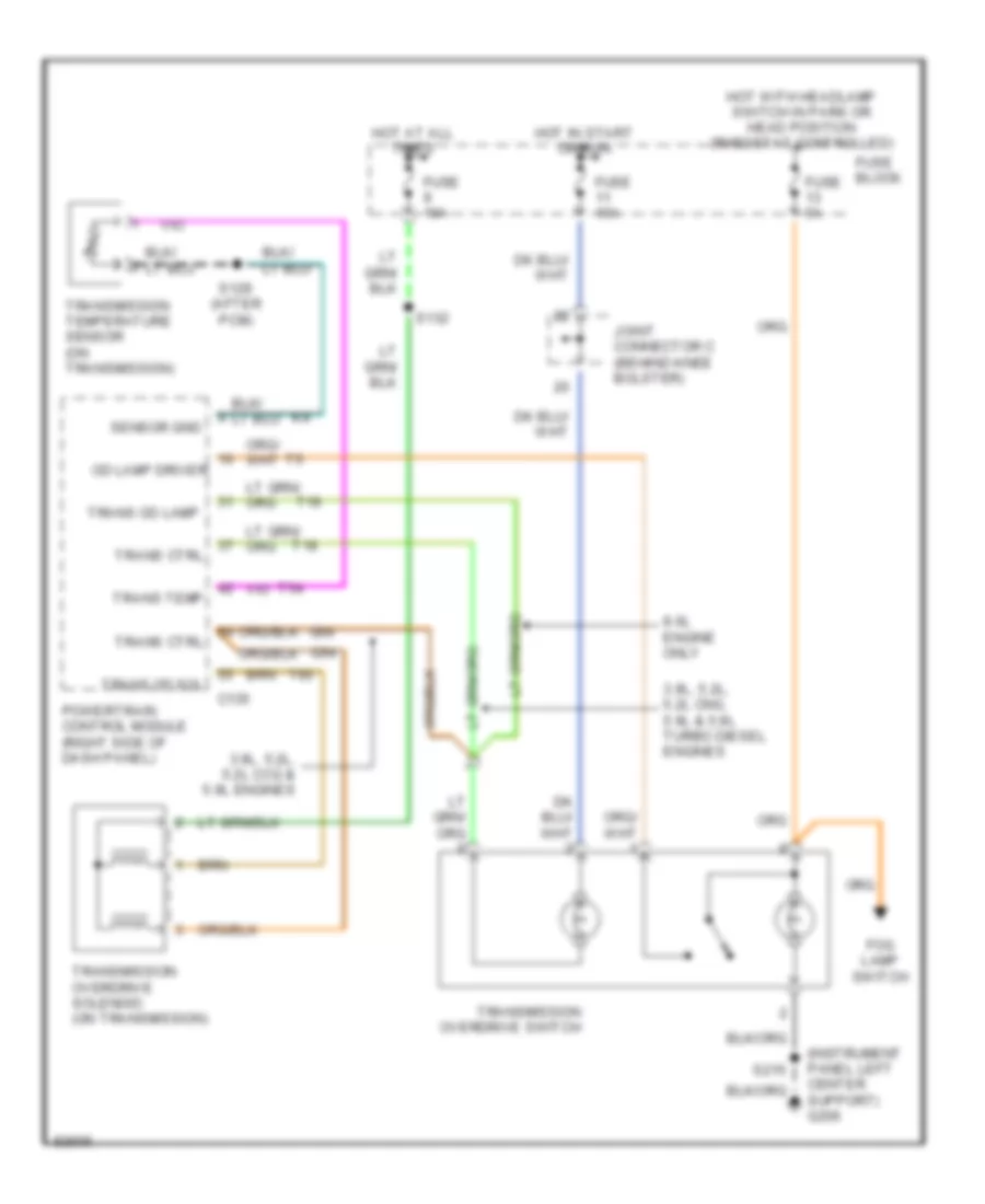 Overdrive Wiring Diagram for Dodge Cab  Chassis R2500 1995