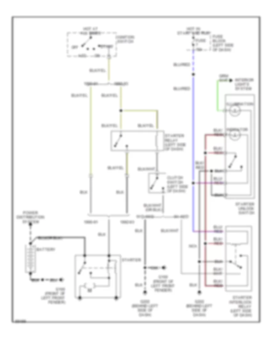 Starting Wiring Diagram with M T for Dodge Ram 50 SE 1991