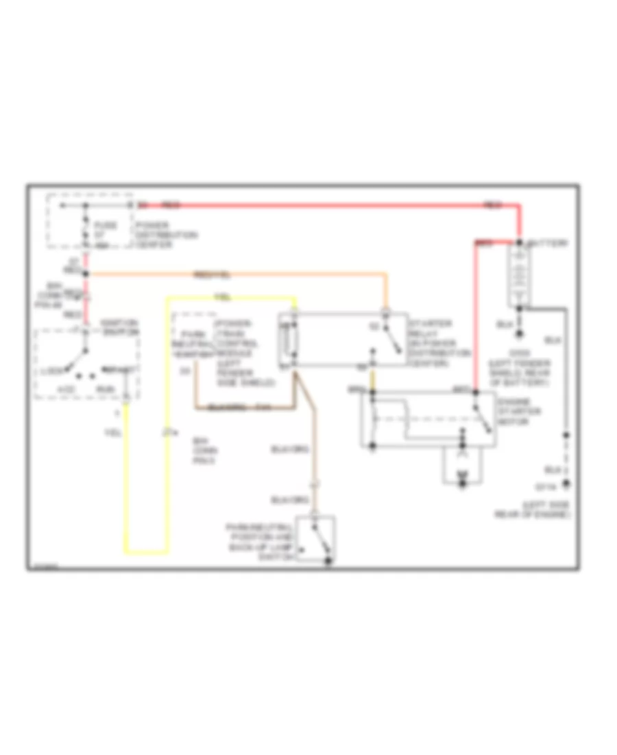 3.0L, Starting Wiring Diagram, without Transmission Control Module for Dodge Caravan 1995