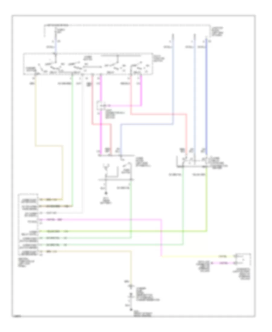Электросхема стеклоочистителя, дворников и омывателя для Dodge Dakota 2001