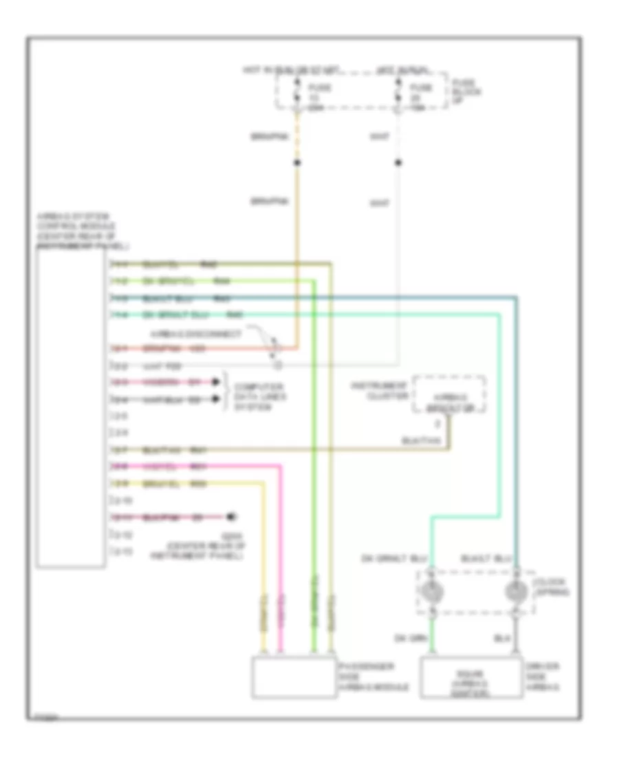 Supplemental Restraint Wiring Diagram for Dodge Caravan ES 1995