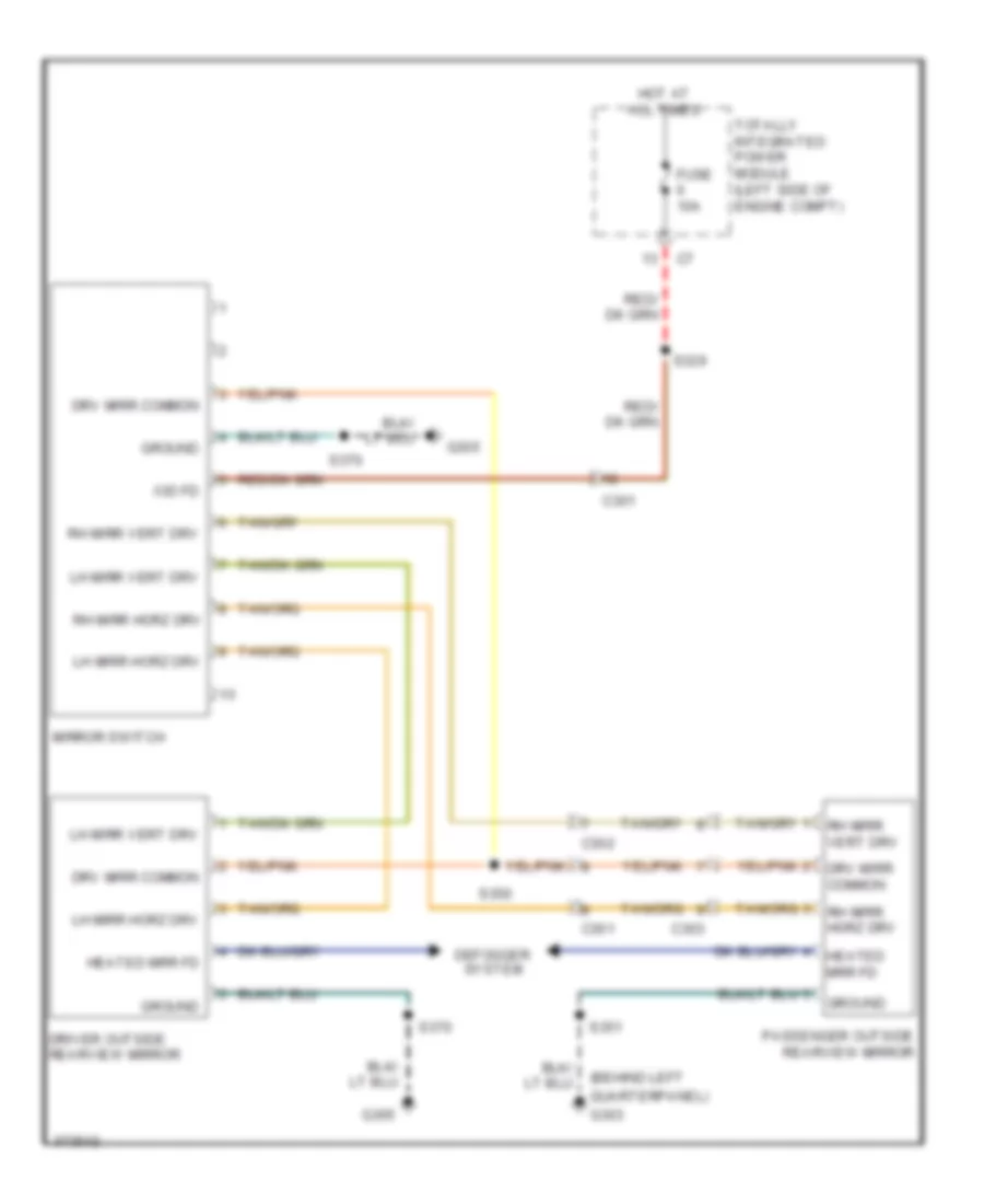 Power Mirrors Wiring Diagram for Dodge Caliber Heat 2010