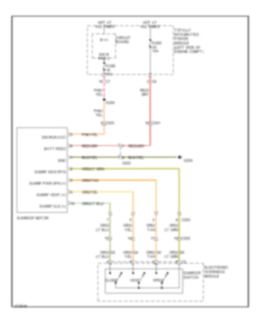 Power Top Sunroof Wiring Diagram for Dodge Caliber Heat 2010