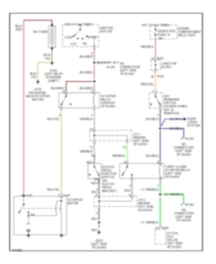 Starting Wiring Diagram, MT with Anti-Theft for Dodge Avenger ES 1998