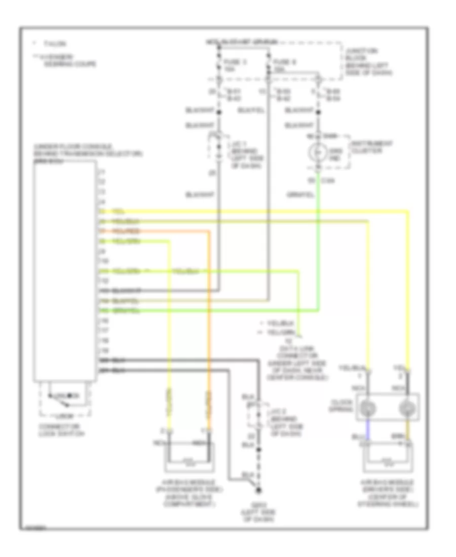 Supplemental Restraint Wiring Diagram for Dodge Avenger ES 1998