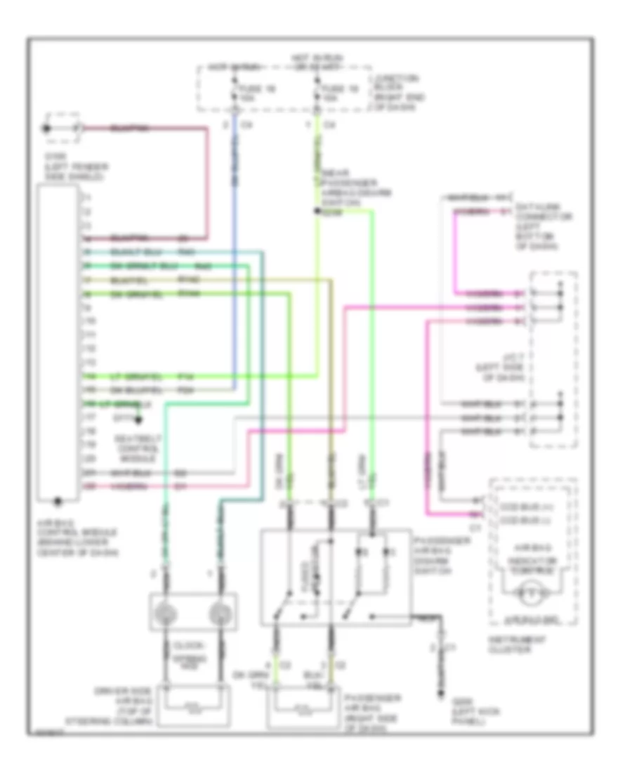 Supplemental Restraint Wiring Diagram for Dodge Cab  Chassis R1998 2500