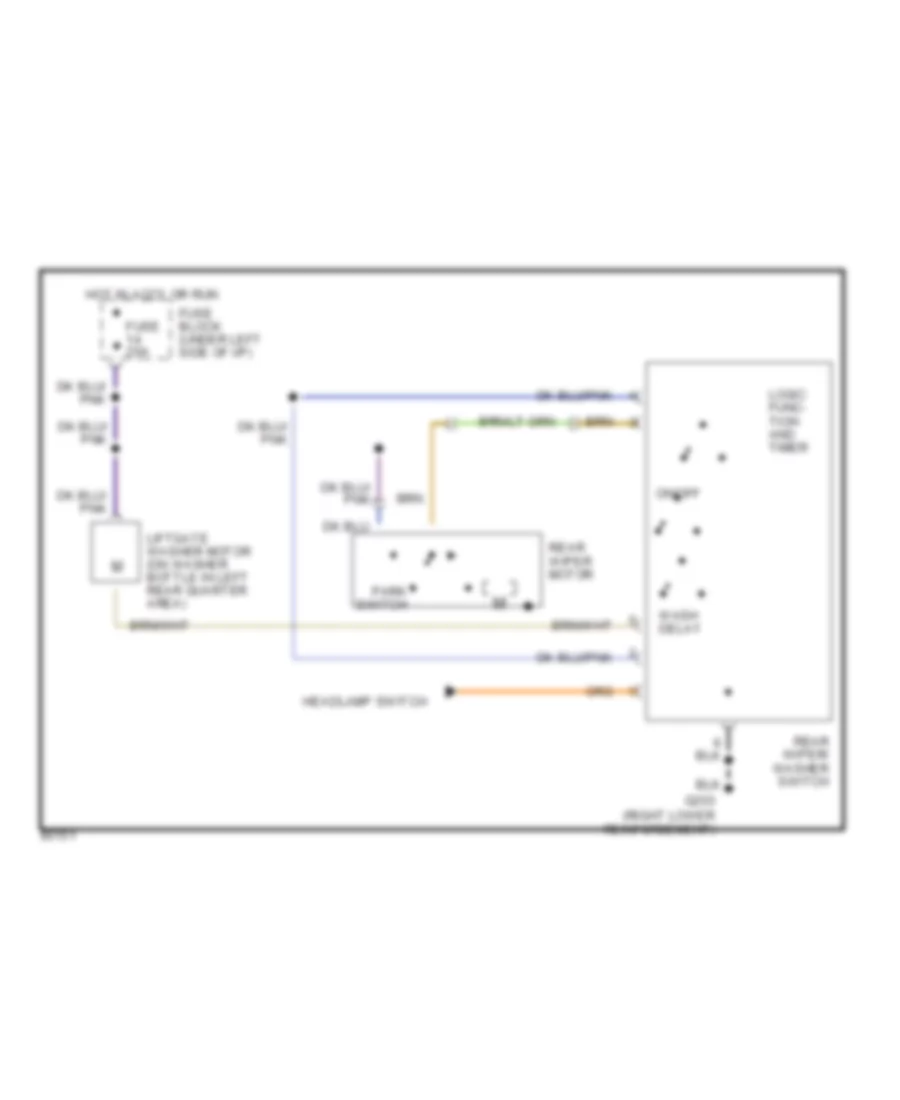 Rear Wiper Washer Wiring Diagram for Dodge Caravan LE 1990