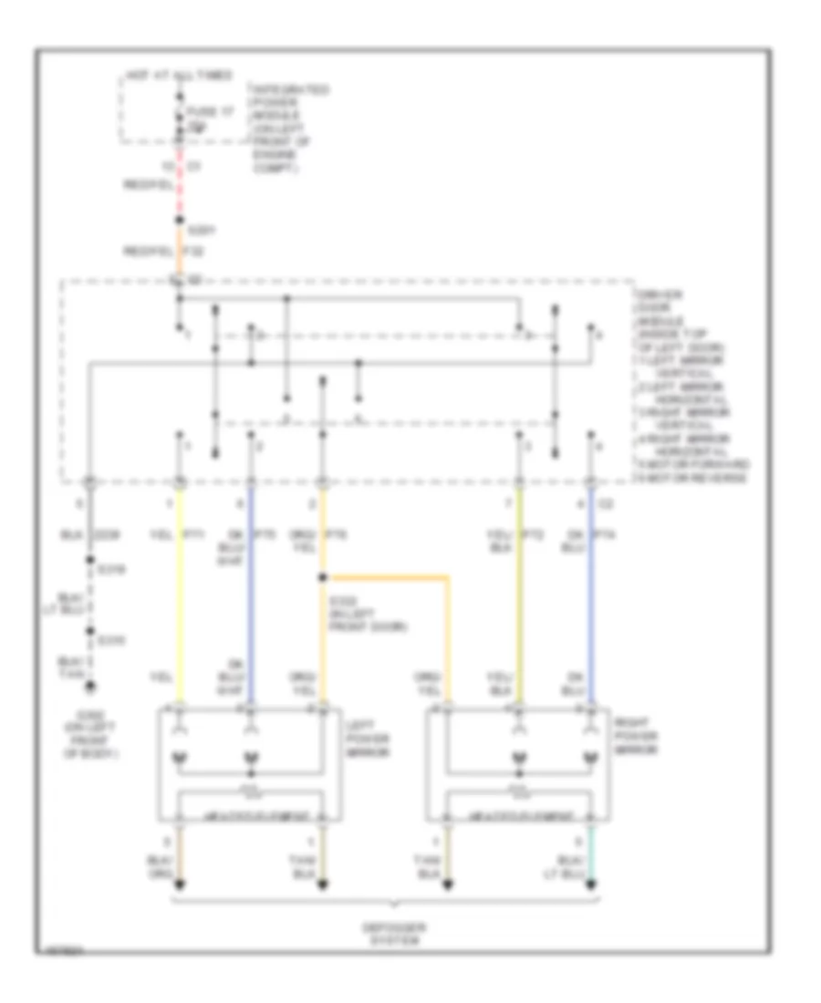 Power Mirrors Wiring Diagram for Dodge Pickup R2003 3500