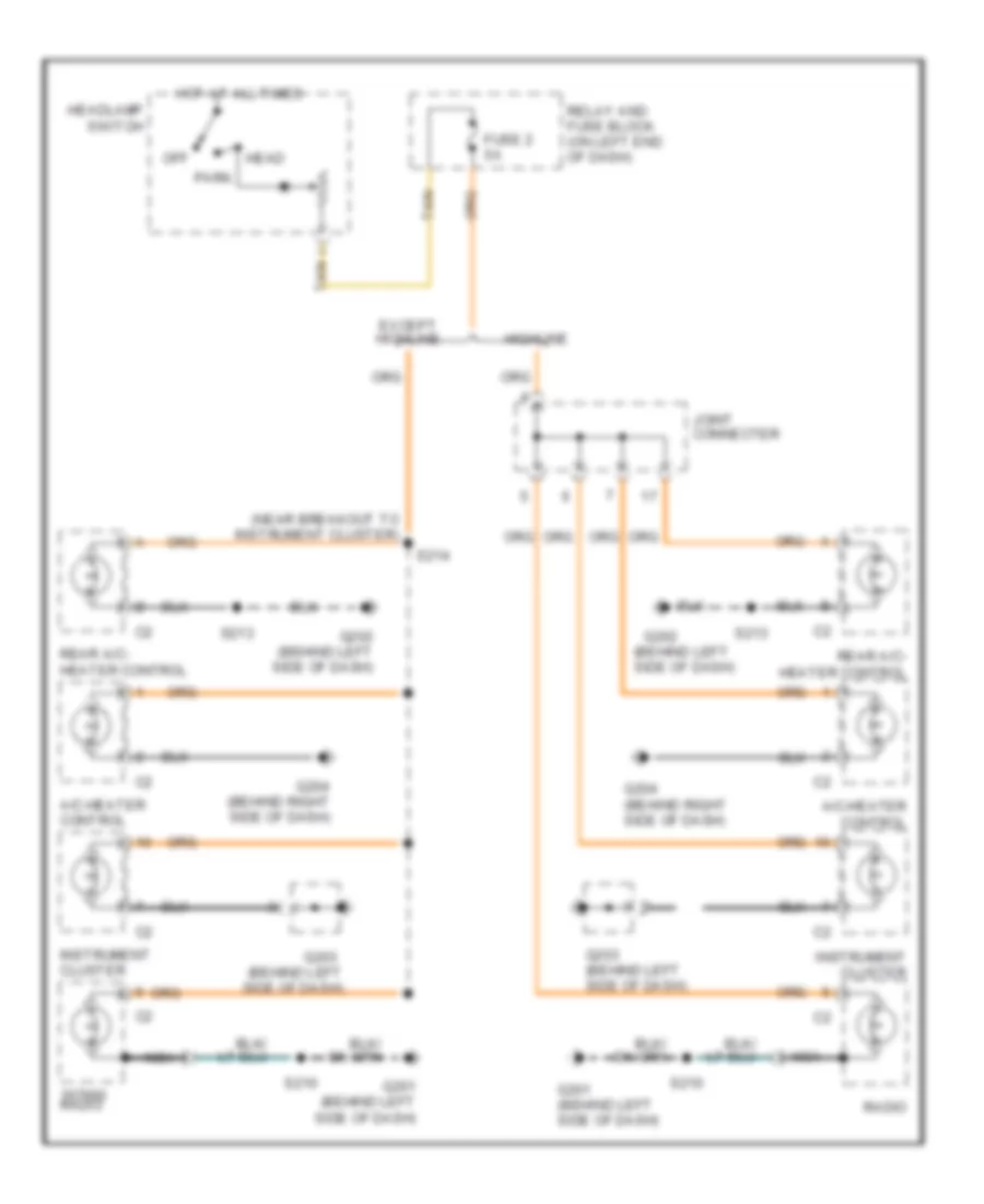 Instrument Illumination Wiring Diagram for Dodge Ram Van B2003 1500