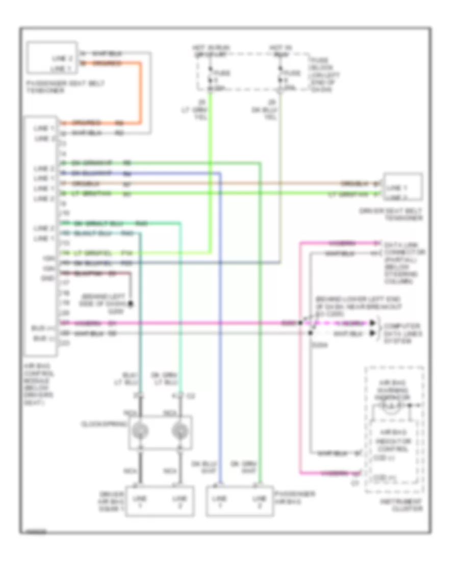 Supplemental Restraints Wiring Diagram for Dodge Ram Van B2003 1500