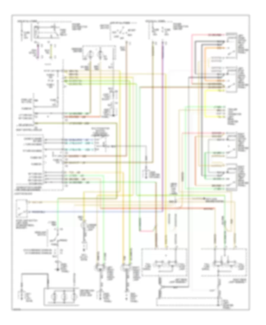 Exterior Lamps Wiring Diagram, with Trailer Tow for Dodge Caravan SE 1998