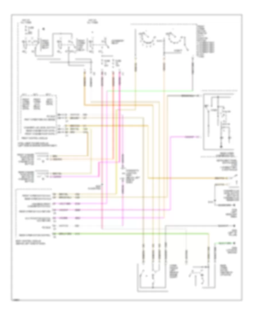 Электросхема стеклоочистителя, дворников и омывателя для Dodge Grand Caravan Sport 2001