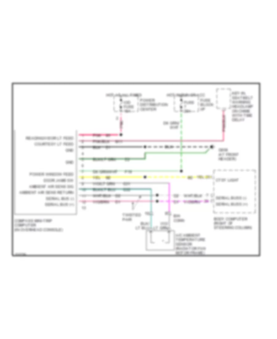 Overhead Console Wiring Diagram for Dodge Grand Caravan SE 1995