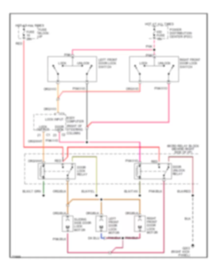 Door Lock Wiring Diagram for Dodge Grand Caravan SE 1995