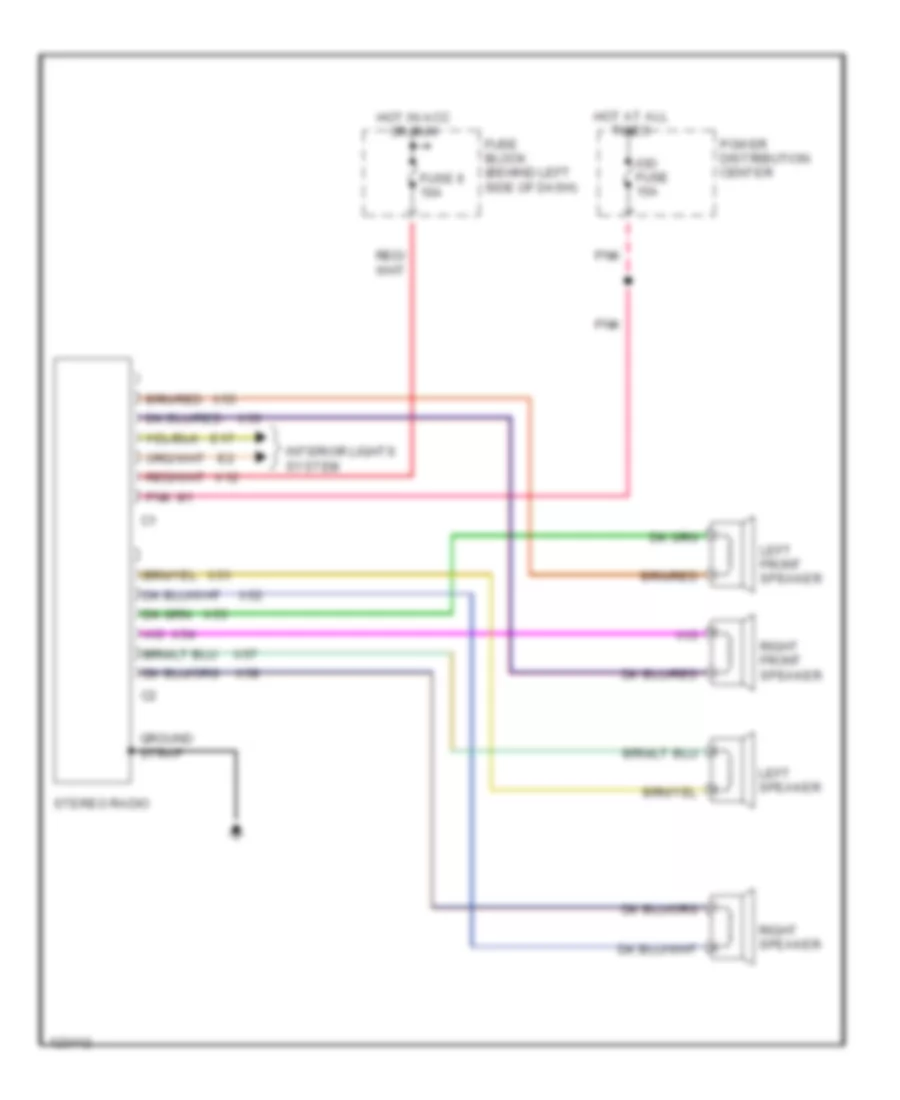 Radio Wiring Diagrams without Name Brand Speakers for Dodge Grand Caravan SE 1995