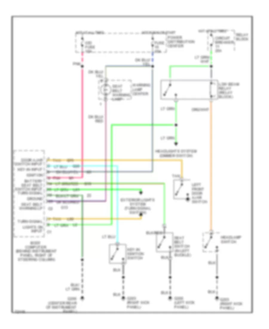 Warning System Wiring Diagrams for Dodge Grand Caravan SE 1995